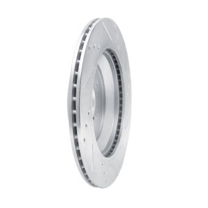 Subaru Crosstrek Brake Rotor (1) - Rear Right - R1 Concepts - Drilled & Slotted - Silver - `19-`23